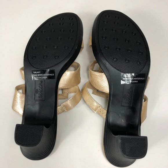 NEW | SBICCA metallic neutral tan sandal 2 inch heel - SZ 7 - Picture 6 of 6